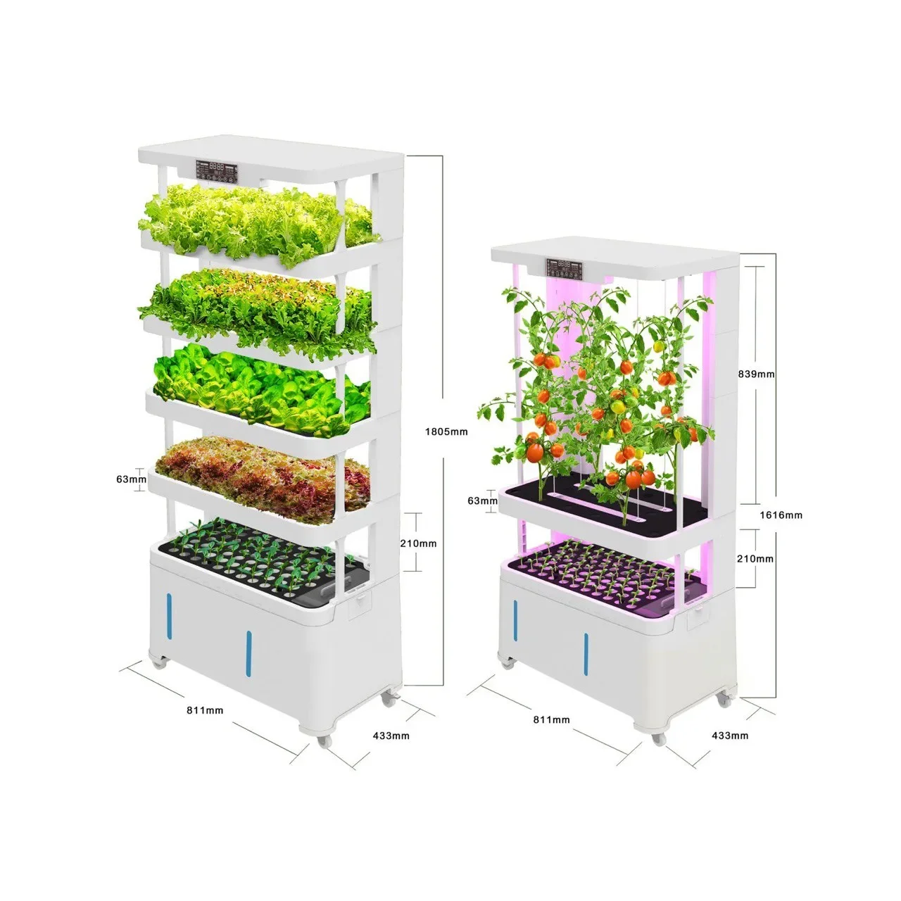 Размеры H5 и H2 систем